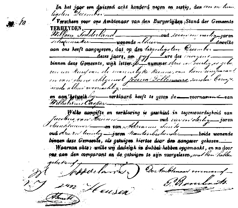 documenten over Willem Casper  en Berendina Gerharda van Duuren